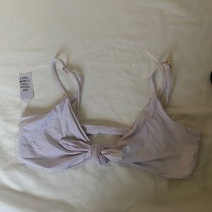 white front tie l space bikini top